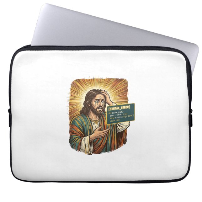 Capa Para Notebook Jesus chorando Erro de sintaxe Codificação Program (Frente)
