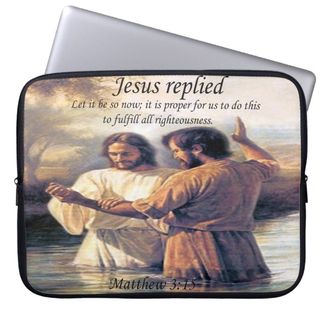 Capa Para Notebook Jesus Cristo Batismo imagem um (Frente)