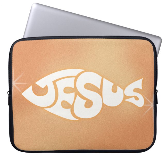 Capa Para Notebook "Jesus" em forma de peixe Presente de Pastor Crist (Frente)