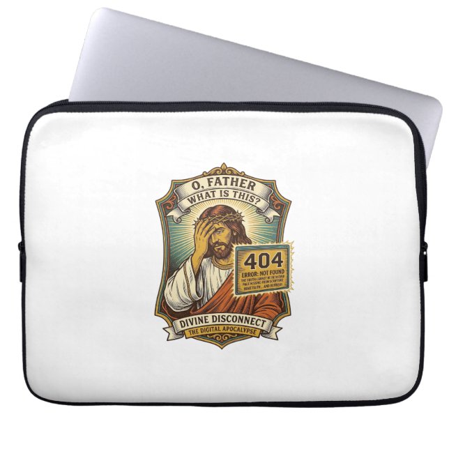 Capa Para Notebook Jesus engraçado erro 404 Humor desenvolvedor web p (Frente)