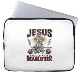 Capa Para Notebook Jesus O Levantador de Peso Definitivo Camiseta Cri