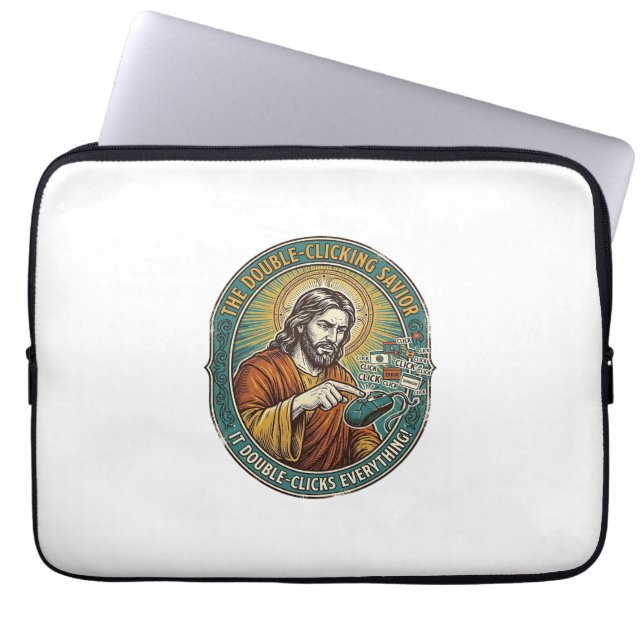 Capa Para Notebook Jesus Quebrou o Mouse com Duplo Clique IT Escritór (Frente)