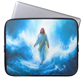 Capa Para Notebook Jesus Walking in the Ocean Laptop Case/Protector