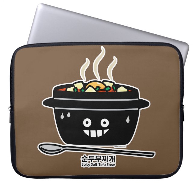 Capa Para Notebook Jjigae macios picantes coreanos de Sundubu da sopa (Frente)