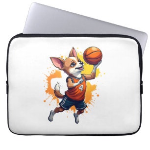 Capa Para Notebook Jogador Basquetebol Chihuahua Esporte Enterrad