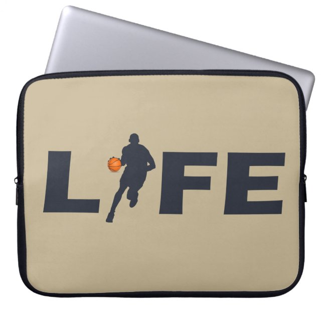 Capa Para Notebook Jogador de basquete dribble com bola de laranja (Frente)