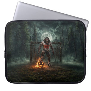 Capa Para Notebook Jogador de Futebol Lobisomem Arte de Terror de Hal