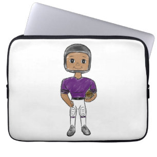Capa Para Notebook jogador de futebol retrô vintage roxo preto simple