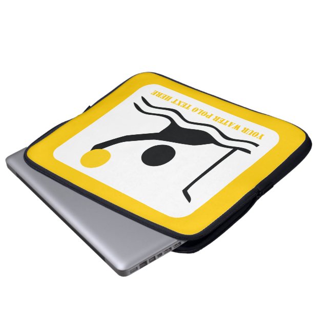 Capa Para Notebook Jogador de pólo aquático silhueta preta personaliz (Frente Inferior)