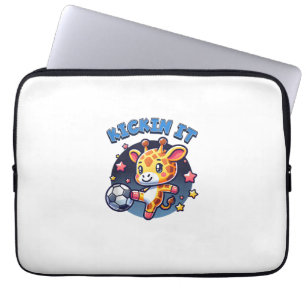 Capa Para Notebook Jogadora de futebol Girafa Bola Garotas e Garotas