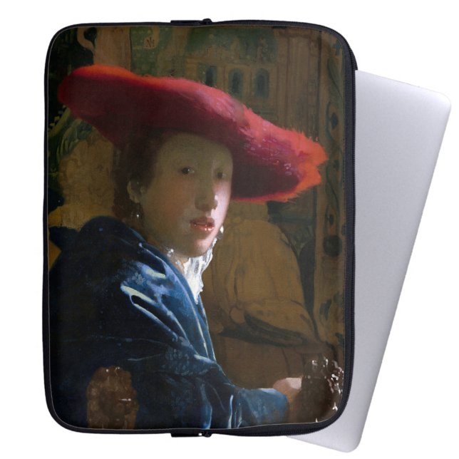 Capa Para Notebook Johannes Vermeer - Rapariga com Chapéu Vermelho (Criador carregado)