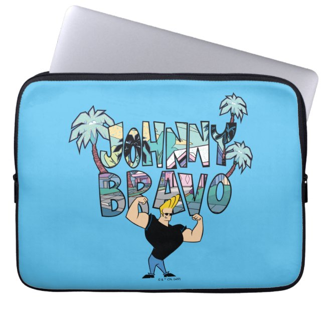 Capa Para Notebook Johnny Bravo Palm Tree Name (Frente)