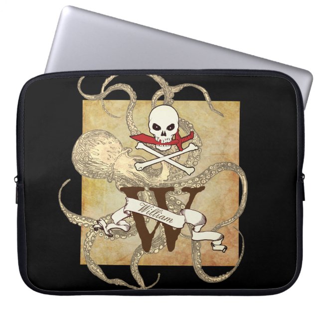 Capa Para Notebook Jolly Roger Monograma Inicial (Frente)