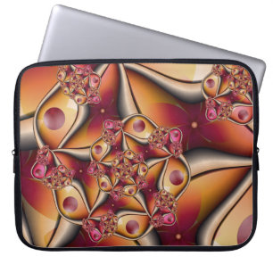 Capa Para Notebook Joy Abstrato Red Orange Fantasy Fractal