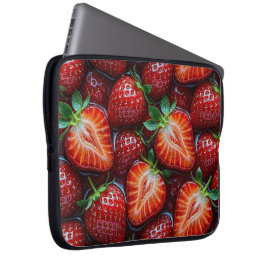 Capa Para Notebook Juicy Fresh Red Strawberries Summer Fruit Pattern