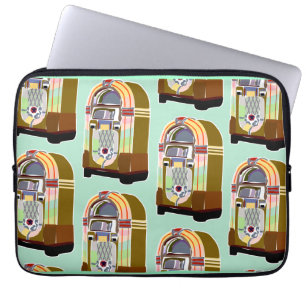 Capa Para Notebook Jukeboxes Retro Mint Divertido Art Patterno Swanky