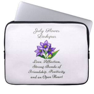 Capa Para Notebook Julho Aniversário Mês Flor Larkspur Arte Floral