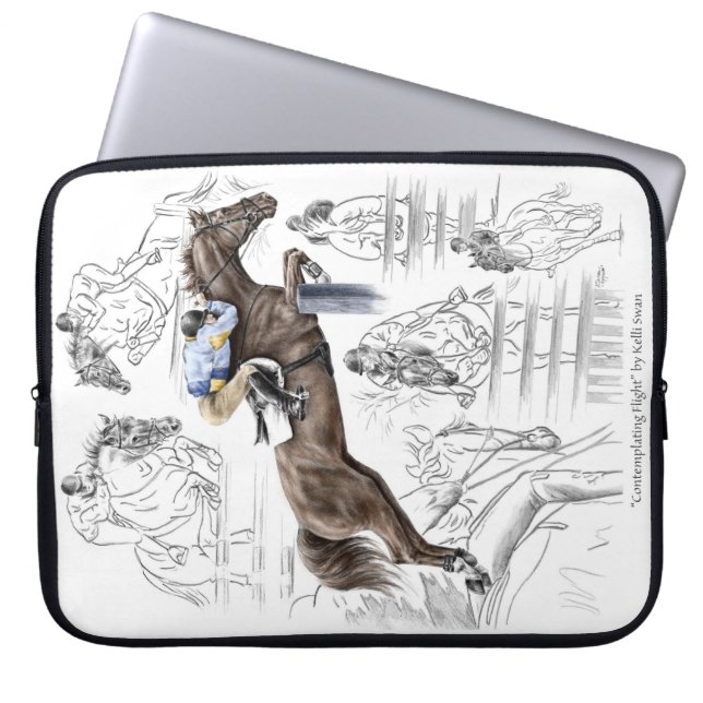 Capa Para Notebook Jumper Horses Fences Montage (Frente)