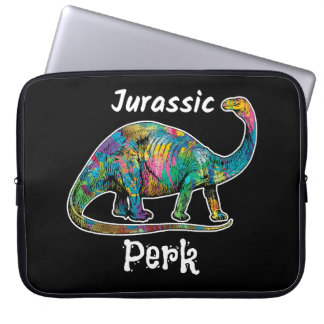 Capa Para Notebook Jurassic Perk Colorful Dinosaur Black