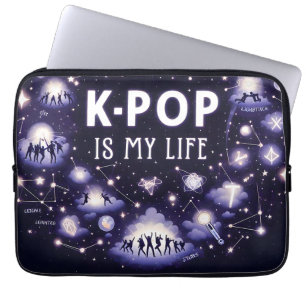 Capa Para Notebook K-pop é minha vida flutuando entre as estrelas