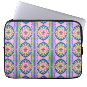 Capa Para Notebook Kaleidoscópio Florido Vibrante: Mandala Rosa e Esm