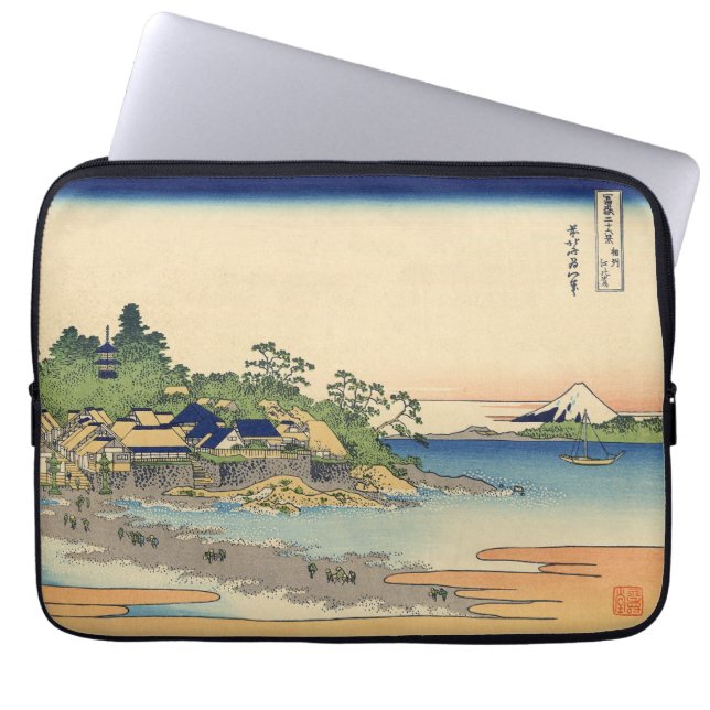 Capa Para Notebook Katsushika Hokusai Enoshima na província de Sagami (Frente)