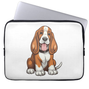Capa Para Notebook Kawaii Basset Hound Puppy