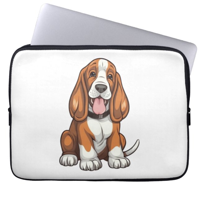 Capa Para Notebook Kawaii Basset Hound Puppy (Frente)