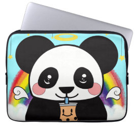 Capa Para Notebook Kawaii Boba Panda Bear Square Sticker