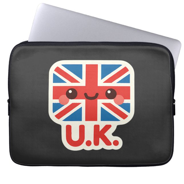 Capa Para Notebook Kawaii British Flag - Cute UK Design (Frente)