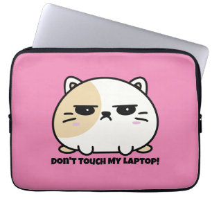 Capa Para Notebook Kawaii Chubby, Cuja Gata Mochi Está Zangada