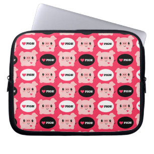 Capa Para Notebook Kawaii eu amo porcos