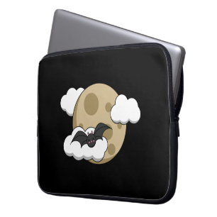 Capa Para Notebook Kawaii Happy Bat Voando em Lua Cheia