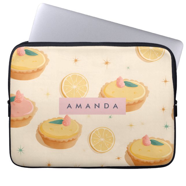 Capa Para Notebook Kawaii Lemon Tart Pattern Personalizado (Frente)