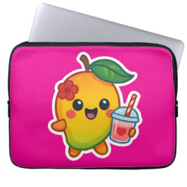 Capa Para Notebook Kawaii Mango - Fruta doce com Heart Smoothi