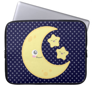 Capa Para Notebook Kawaii Moon e Stars Bolsa de laptop