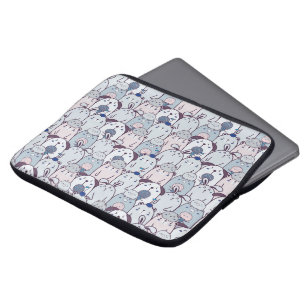 Capa Para Notebook Kawaii Pets & Padrão de Sorvete