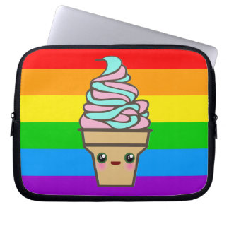 Capa Para Notebook Kawaii Rave Sorvete Cone Rainbow