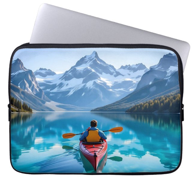 Capa Para Notebook  Kayaking in Mountains  Beautiful Nature (Frente)