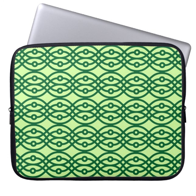 Capa Para Notebook Kimono impressão, verde claro e escuro (Frente)