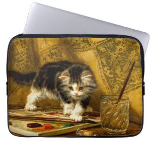 Capa Para Notebook Kitten com pintura e escovas