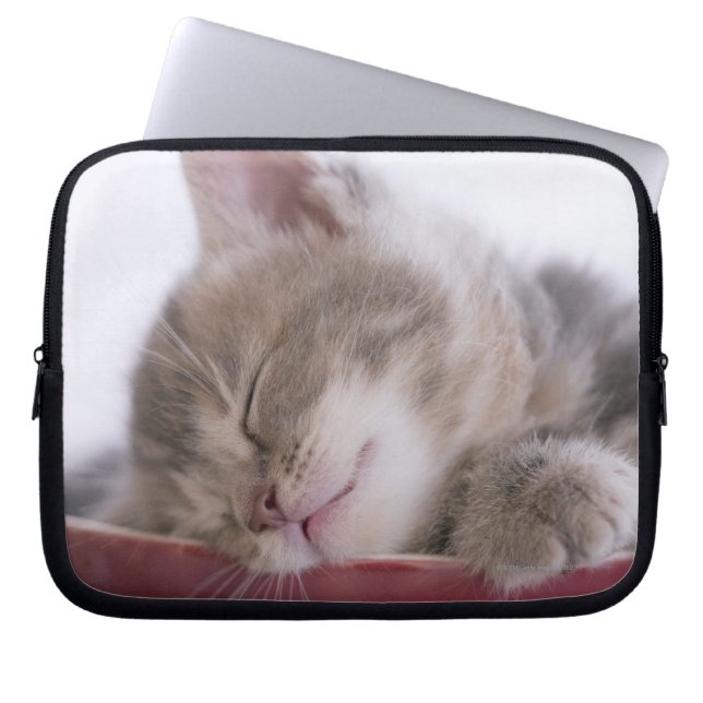 Capa Para Notebook Kitten Dormindo no Bowl 2 (Frente)