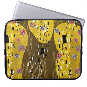 Capa Para Notebook Klimt Inspirou Dourada Arte Nouveau O Beijo