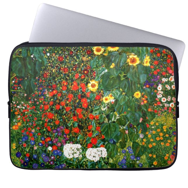 Capa Para Notebook Klimt - Jardim de Fazenda com Girassóis (Frente)