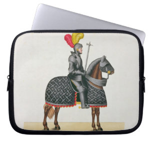 Capa Para Notebook Knight na armadura em seu cavalo, placa 'de um