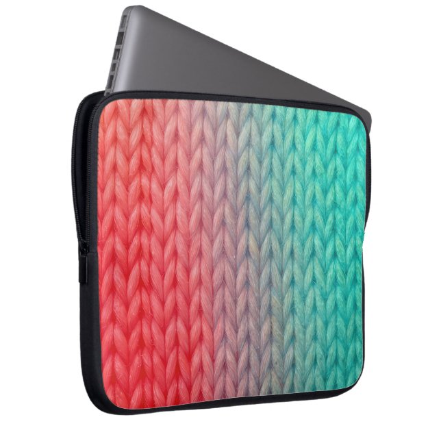 Capa Para Notebook Knitted Stitch Background in Gradient Colors (Frente Esquerda)