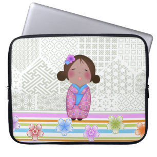 Capa Para Notebook kokeshi sakura