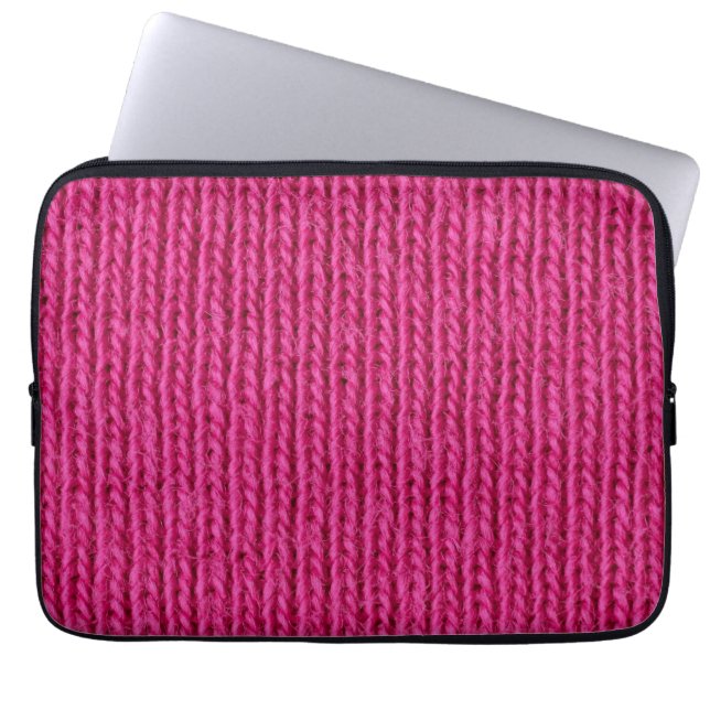Capa Para Notebook Lã de malha rosa fechada (Frente)