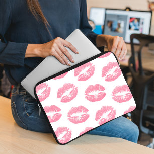 Capa Para Notebook Lábios Rosa, Padrão De Lábios, Batom Rosa, Beijo