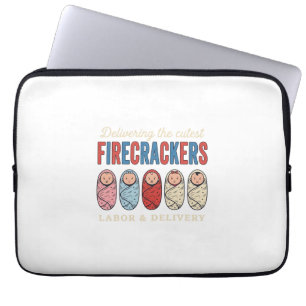 Capa Para Notebook Labor & Delivery Fogos de Artifício Enfermeira de 